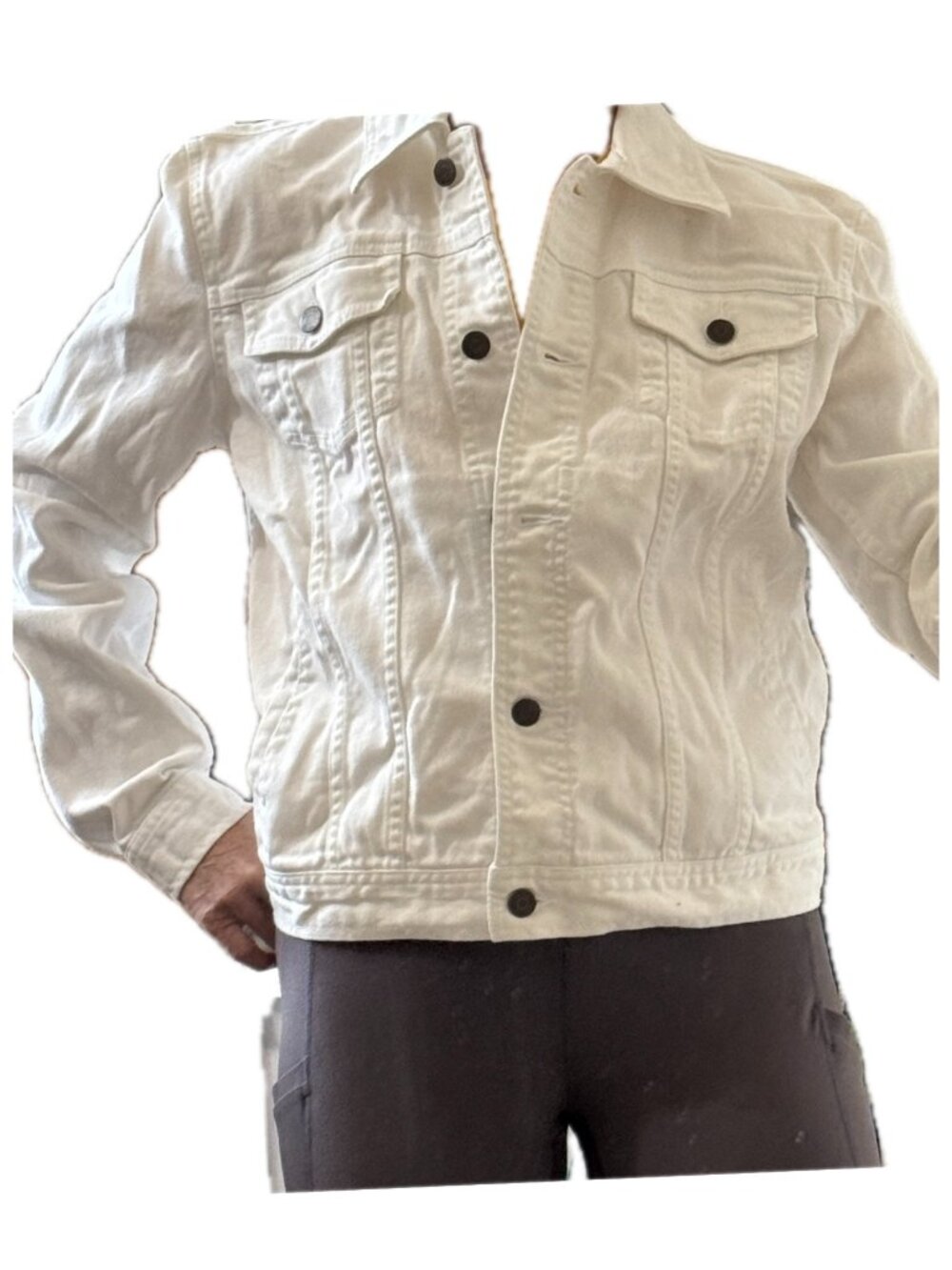 White Denim Jacket LRL Lauren Jeans Co Ralph Lauren Sz M